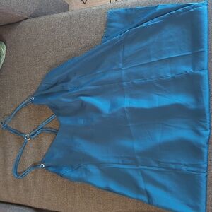 Strappy Blue Dress with Slit